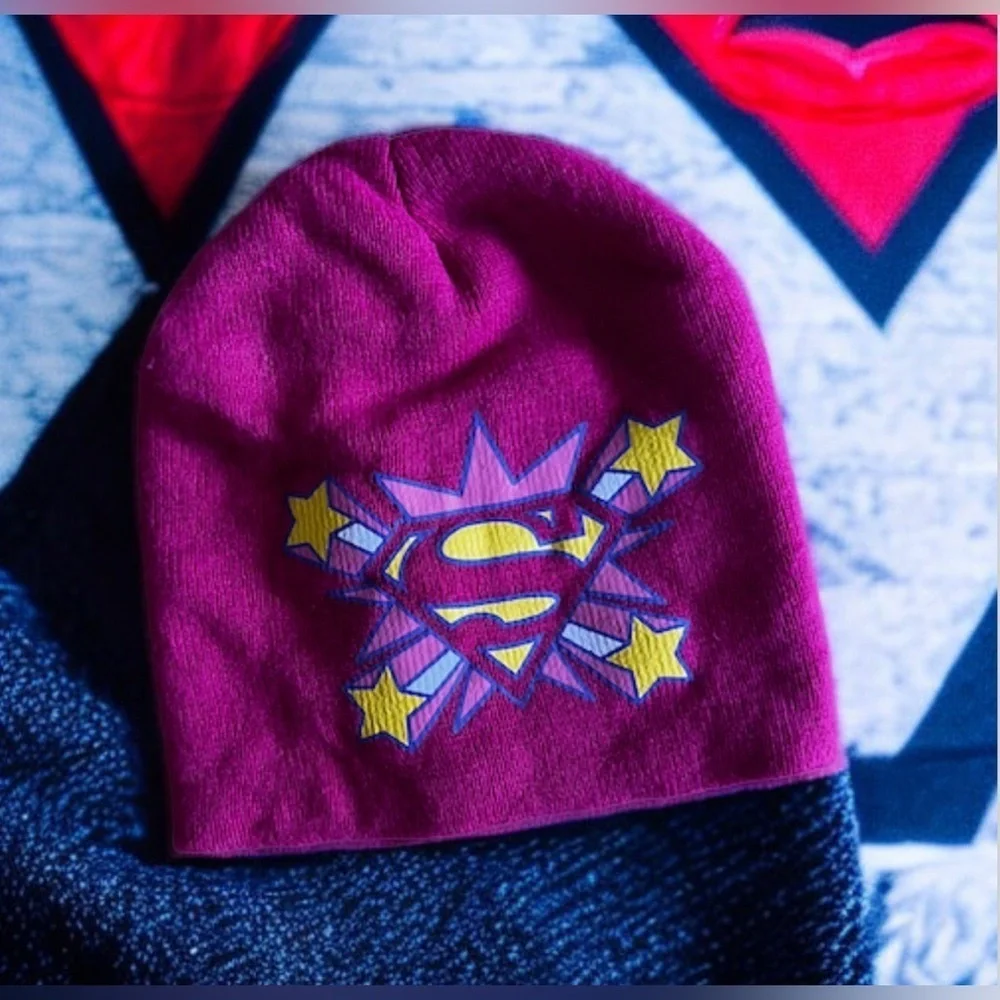 Súper Girl Pink Beanie (Pre-Owned) winter Hat